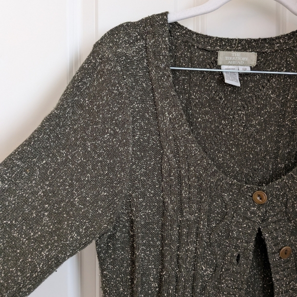 The Territory Ahead Charcoal Cardigan Sp Silk Wool Blend - Picture 2 of 12